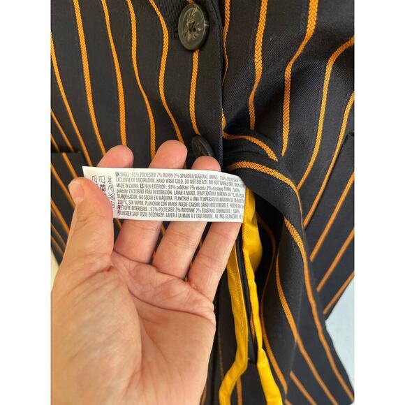Anthropologie Grey Lab Woman Black / Orange Striped Oversized Blazer, Si… - Picture 10 of 11